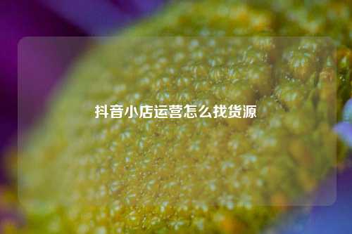 抖音小店运营怎么找货源