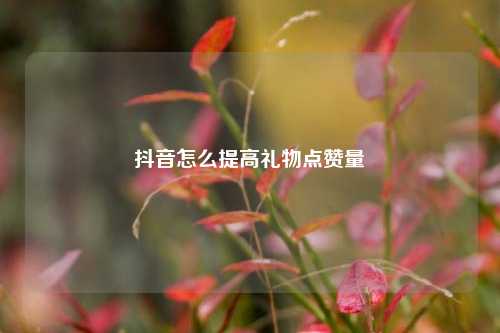 抖音怎么提高礼物点赞量