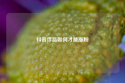 抖音作品如何才能涨粉
