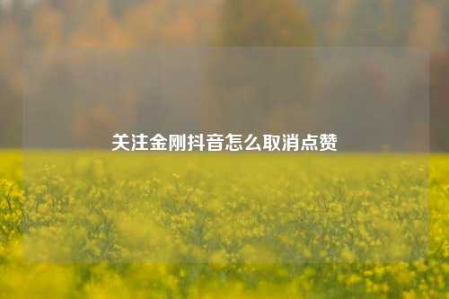 关注金刚抖音怎么取消点赞